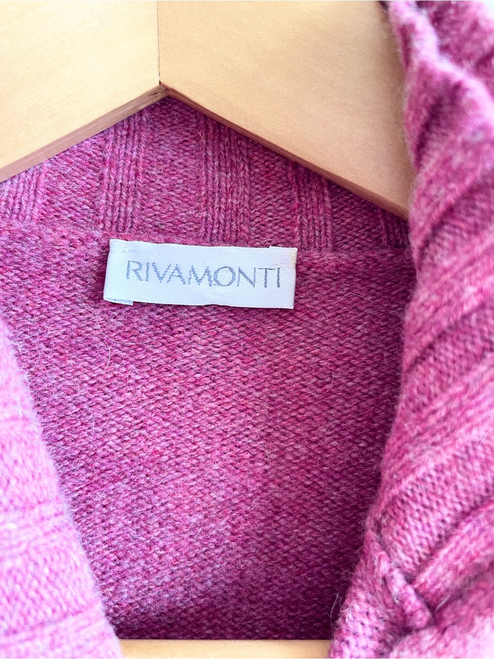Rivamonti Womens Wrap Style Wool Alpaca Raspberry Mauve Sweater S Brunello - Picture 5 of 12